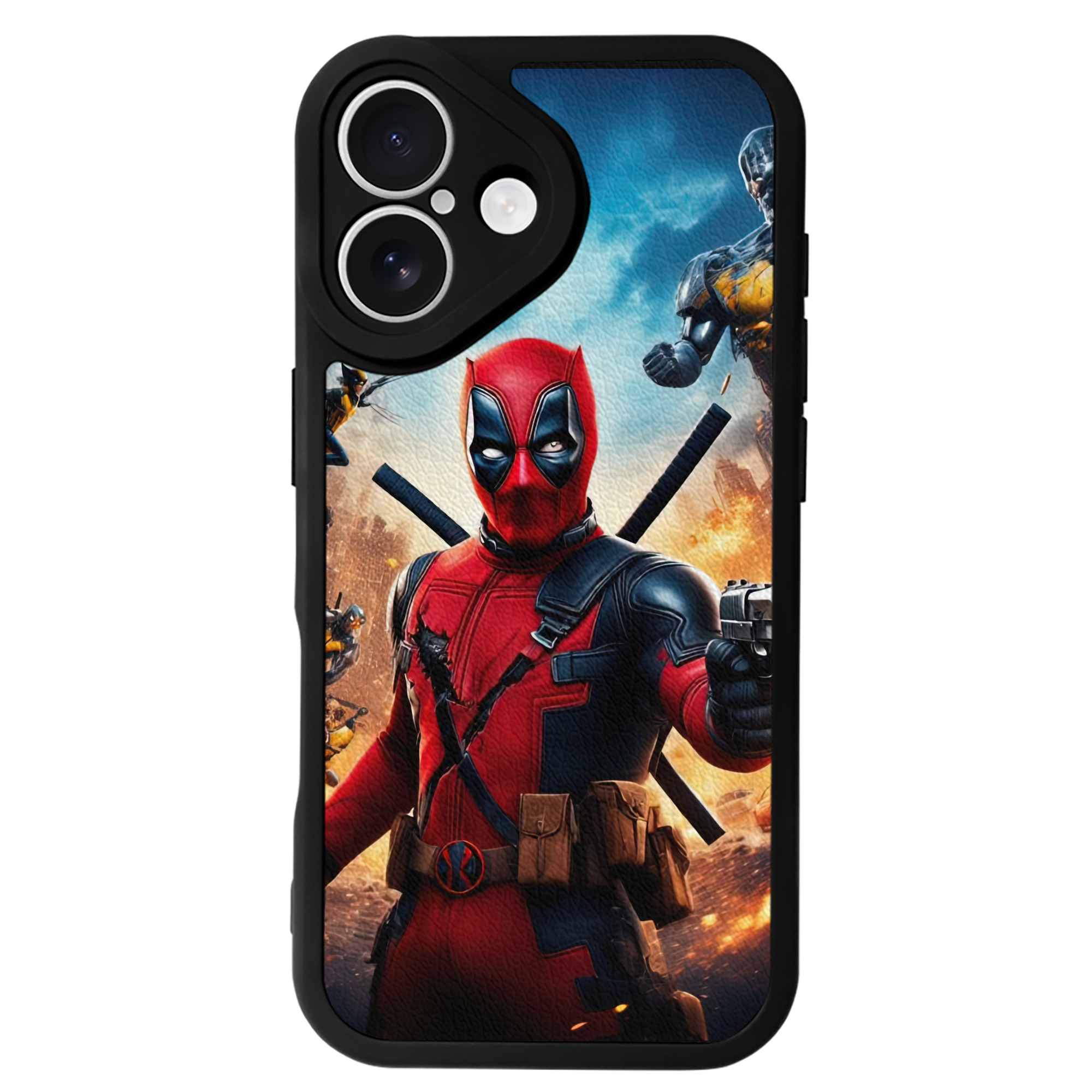 （画像用） Deadpool デッドプール 【iPhone 16シリーズ対応】シリコンスマホケース（レザー調） 材質：シリコン